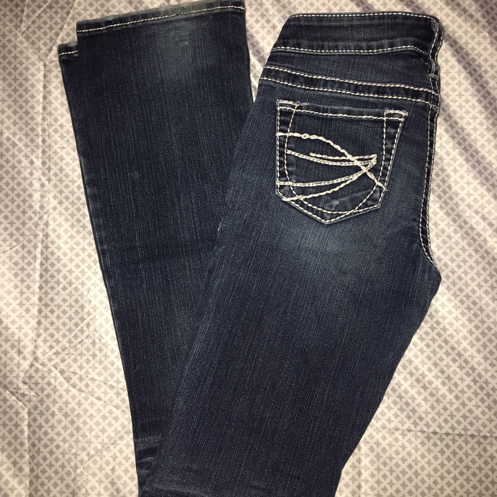 Silver Jeans Dark Indigo Bootcut Jeans with Contrast Stitching